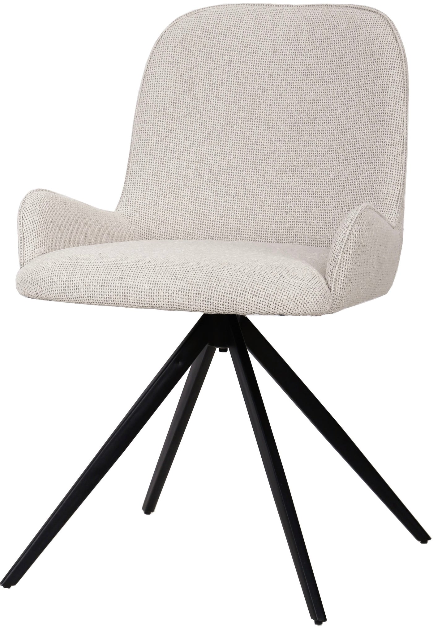 360 Grad Esszimmer Stuhl Leander Teddy Stoff in 3 Farben Cream Beige Rust drehbar