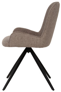360 Grad Esszimmer Stuhl Leander Teddy Stoff in 3 Farben Cream Beige Rust drehbar