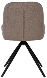 360 Grad Esszimmer Stuhl Leander Teddy Stoff in 3 Farben Cream Beige Rust drehbar