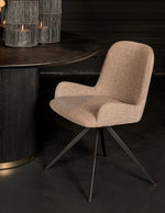 Lade das Bild in den Galerie-Viewer, 360 Grad Esszimmer Stuhl Leander Teddy Stoff in 3 Farben Cream Beige Rust drehbar
