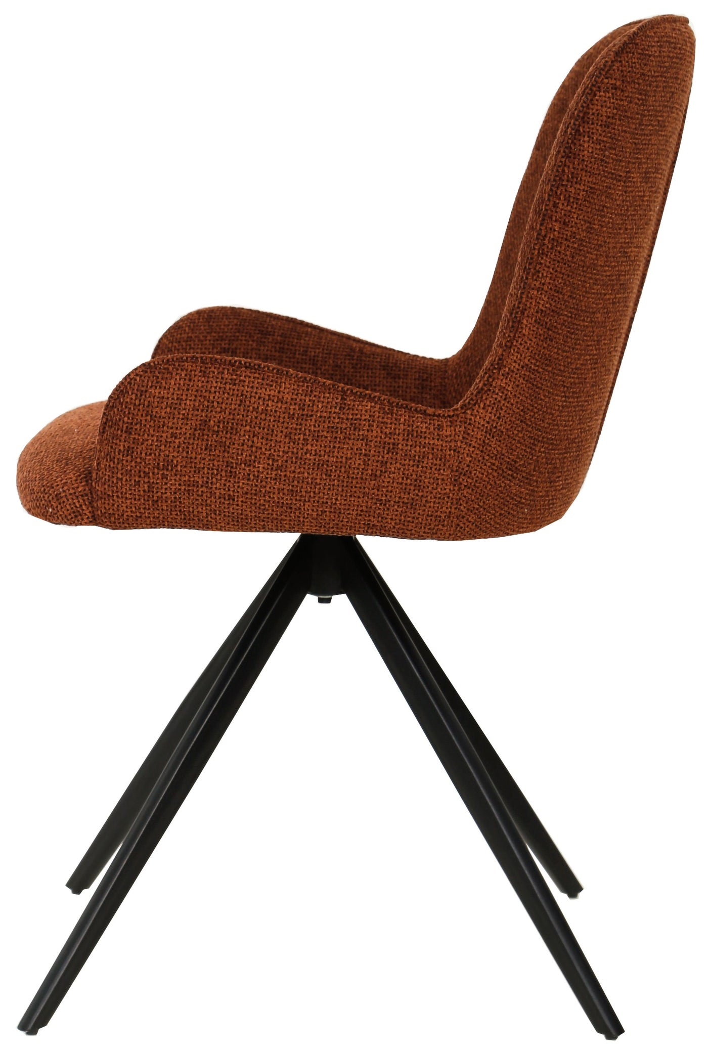 360 Grad Esszimmer Stuhl Leander Teddy Stoff in 3 Farben Cream Beige Rust drehbar