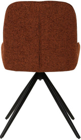 360 Grad Esszimmer Stuhl Leander Teddy Stoff in 3 Farben Cream Beige Rust drehbar