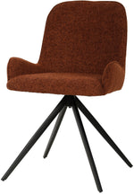 Lade das Bild in den Galerie-Viewer, 360 Grad Esszimmer Stuhl Leander Teddy Stoff in 3 Farben Cream Beige Rust drehbar

