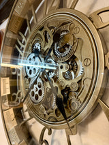 Wanduhr Brüssel 55 cm mit Animation antik-silber messing drehende Zahnräder Industrial Zahnräder