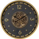 70 cm Wien XL Vintage Wanduhr mit Zahnrädern gold anthrazit