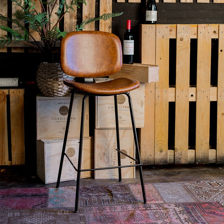 Tabouret de bar Bradley en similicuir, 2 coloris, qualité professionnelle