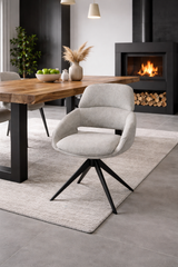 Drehbarer Esszimmer Stuhl Martin Mikrostoff in 4 Farben hellgrau beige taupe graugrün
