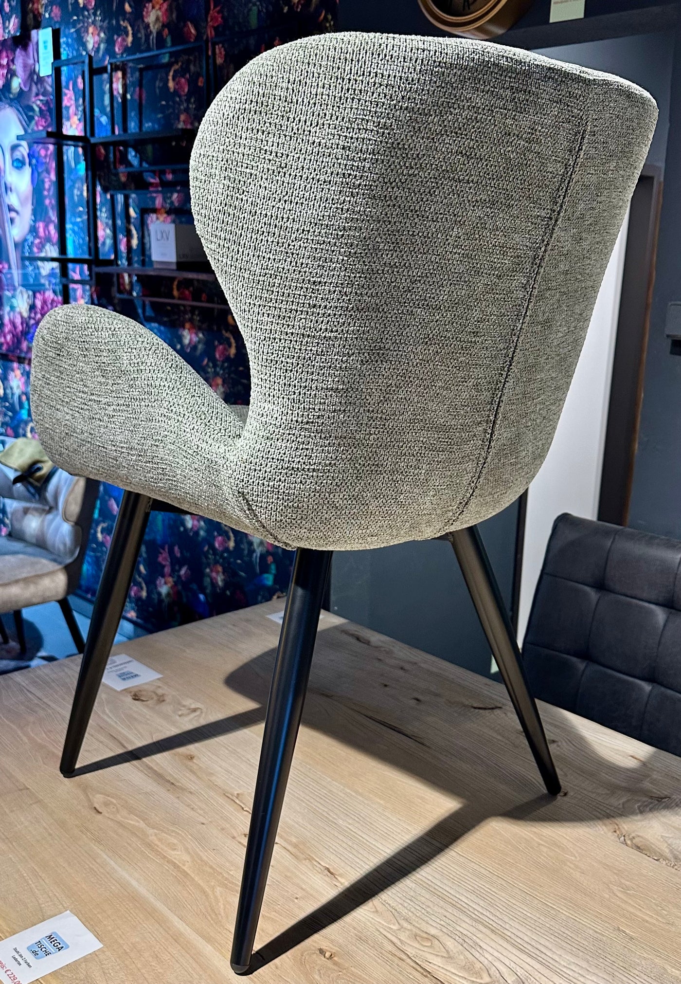 Stuhl Simon Stoff Fantasy Fabric 3 Farben Pastell Grau Blau Grün