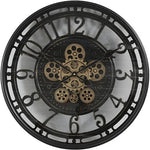Lade das Bild in den Galerie-Viewer, Wanduhr Zahnrad Berlin Zählwerk Animation schwarz 55 cm
