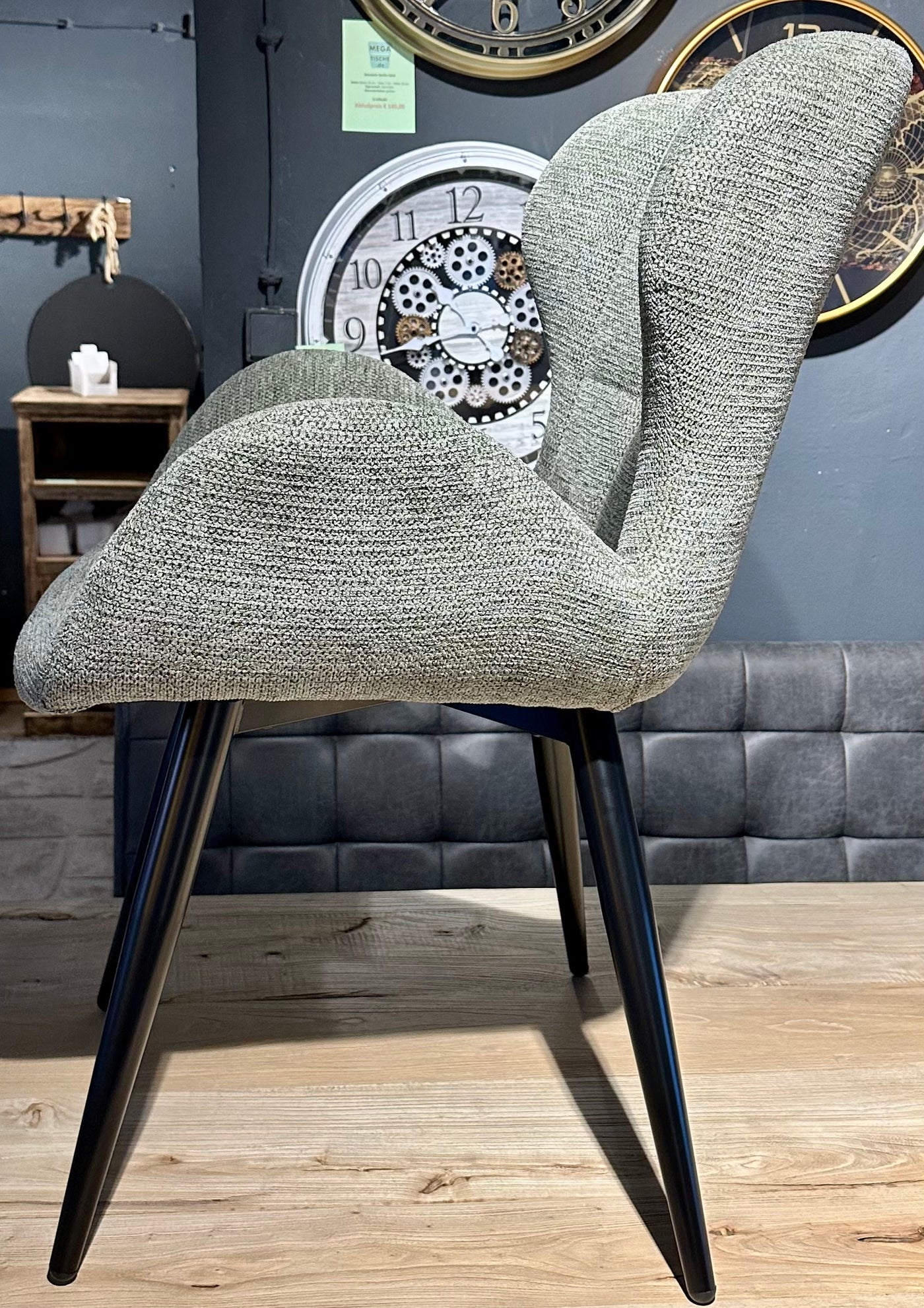 Stuhl Simon Stoff Fantasy Fabric 3 Farben Pastell Grau Blau Grün