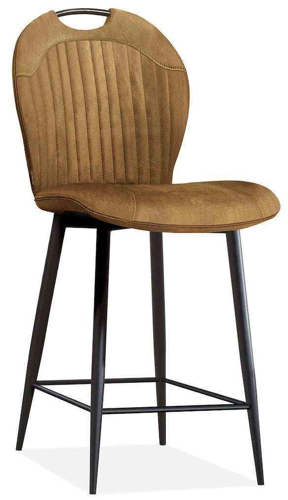 Barstuhl Capi Mikrofaser 4 Farben Anthrazit Cognac-Braun Olivgrün Sand