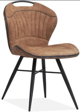 Chaise Splaty en 3 couleurs Cognac-Marron vert Gris argent Microfibre