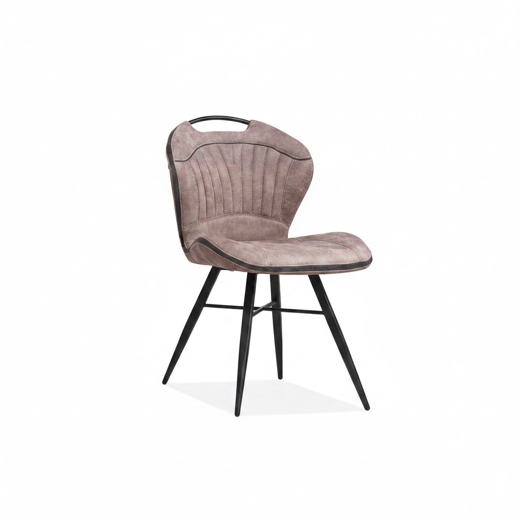 Chaise Splaty en 3 couleurs Cognac-Marron vert Gris argent Microfibre