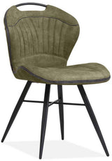 Chaise Splaty en 3 couleurs Cognac-Marron vert Gris argent Microfibre