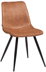 Lade das Bild in den Galerie-Viewer, Kunstleder Stuhl Spoty in 3 Farben Cognac-Braun Taupe Stahlgrau
