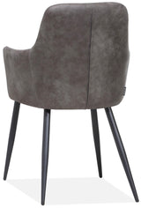 Mikrofaser Armlehnen Stuhl Dala 3 Farben Cognac-Braun Grau Pebble-Kieselstein
