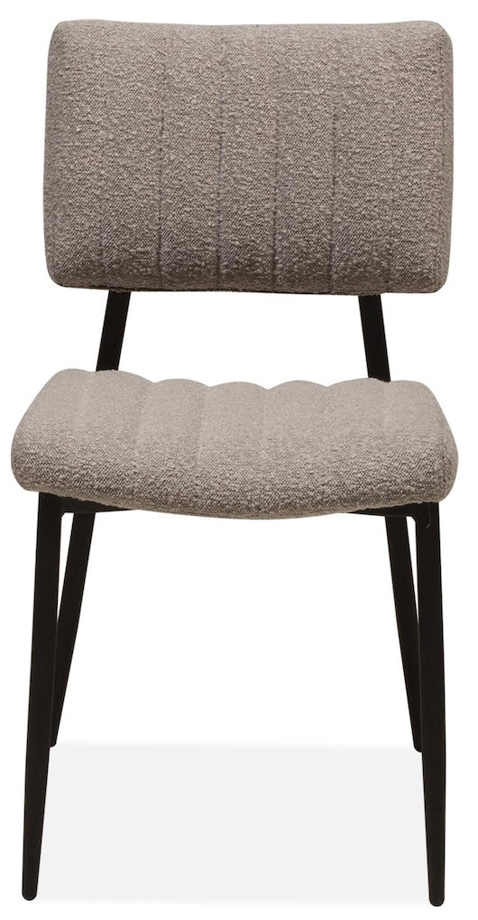 Chaise Dierky en tissu Teddy en 3 couleurs : blanc, gris clair, gris anthracite