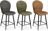 Tabouret de bar Spring Microfibre 3 couleurs Anthracite Cognac Vert foncé Similicuir