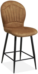 Tabouret de bar Spring Microfibre 3 couleurs Anthracite Cognac Vert foncé Similicuir