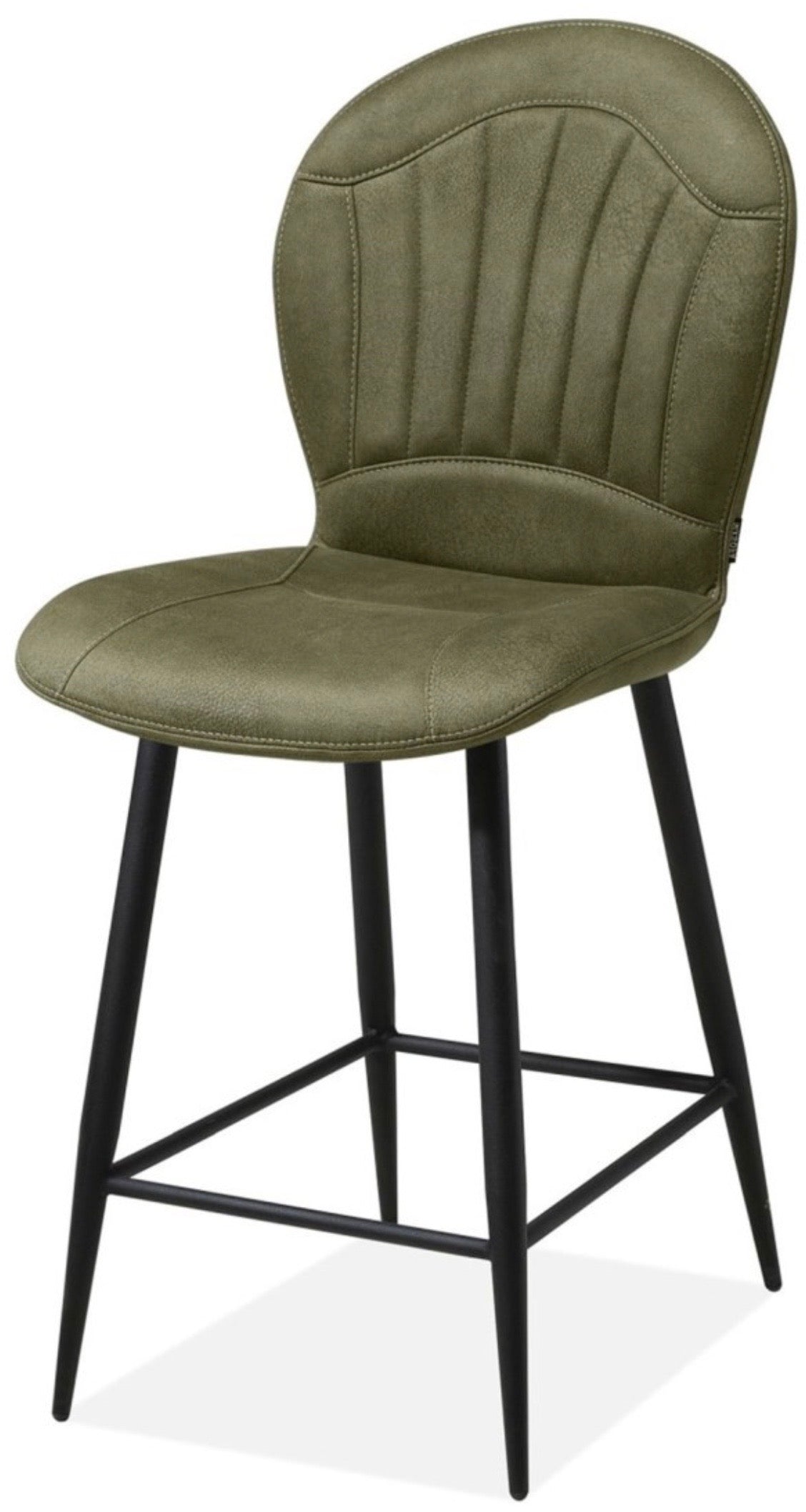Tabouret de bar Spring Microfibre 3 couleurs Anthracite Cognac Vert foncé Similicuir