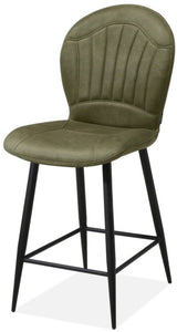 Tabouret de bar Spring Microfibre 3 couleurs Anthracite Cognac Vert foncé Similicuir