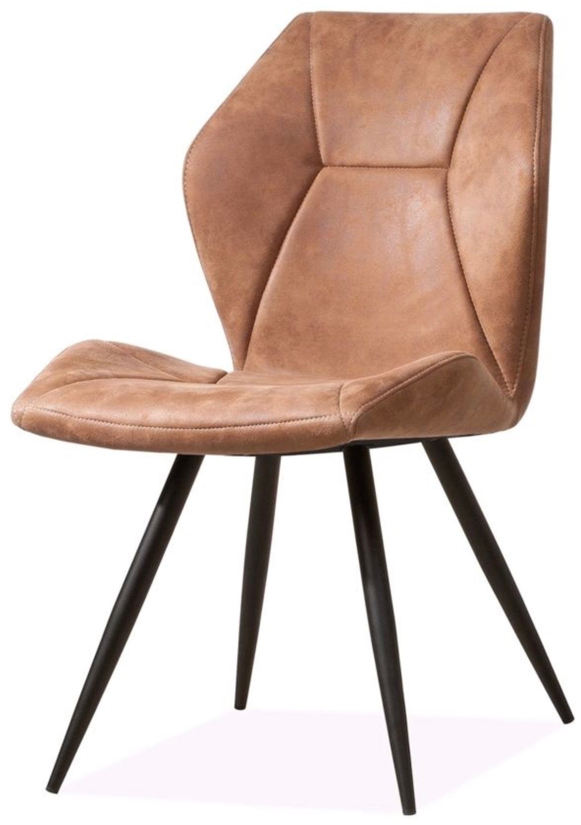 Kunstleder Stuhl Tesly in 3 Farben Cognac-Braun Taupe Stahlgrau