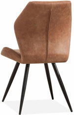Lade das Bild in den Galerie-Viewer, Kunstleder Stuhl Tesly in 3 Farben Cognac-Braun Taupe Stahlgrau

