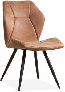 Kunstleder Stuhl Tesly in 3 Farben Cognac-Braun Taupe Stahlgrau