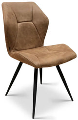 Kunstleder Stuhl Tesly in 3 Farben Cognac-Braun Taupe Stahlgrau