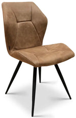 Lade das Bild in den Galerie-Viewer, Kunstleder Stuhl Tesly in 3 Farben Cognac-Braun Taupe Stahlgrau
