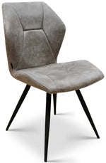 Lade das Bild in den Galerie-Viewer, Kunstleder Stuhl Tesly in 3 Farben Cognac-Braun Taupe Stahlgrau
