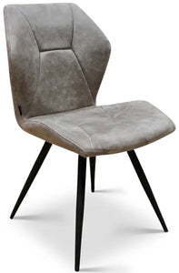 Kunstleder Stuhl Tesly in 3 Farben Cognac-Braun Taupe Stahlgrau