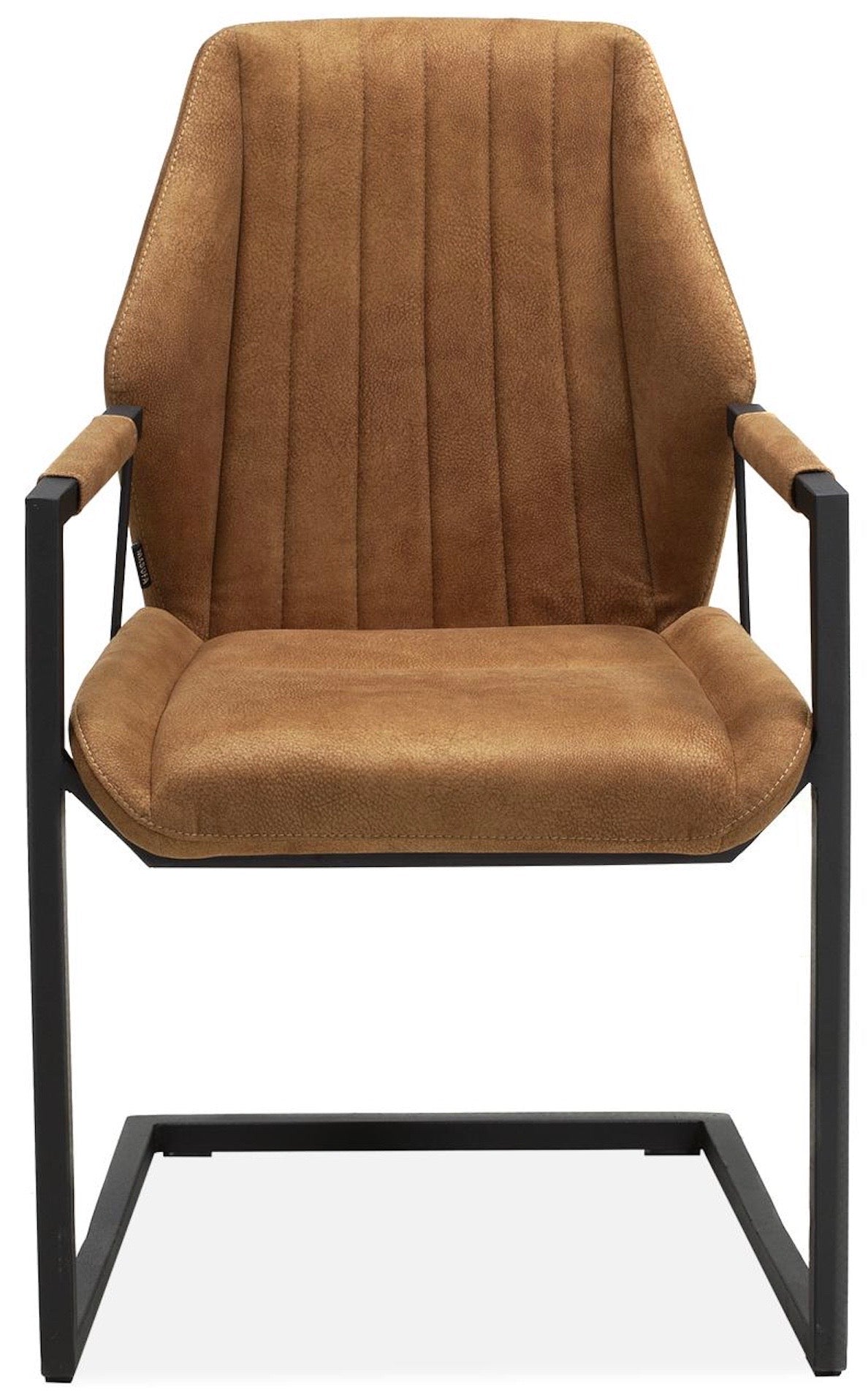 Freischwinger Armlehnenstuhl Verny Mikroleder in 3 Farben Cognac Grün Anthrazit