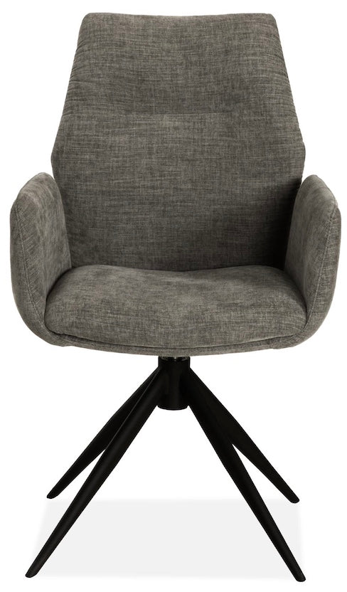 Drehbarer Esszimmer Stuhl Pueblo Mikrostoff in 3 Farben Schwarz-Anthrazit Silbergrau Beige