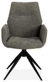 Drehbarer Esszimmer Stuhl Pueblo Mikrostoff in 3 Farben Schwarz-Anthrazit Silbergrau Beige