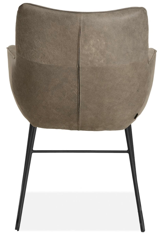 Fauteuil design Kayden en cuir véritable disponible en 34 coloris et 3 variantes de piétement. Chaise en cuir pivotante.