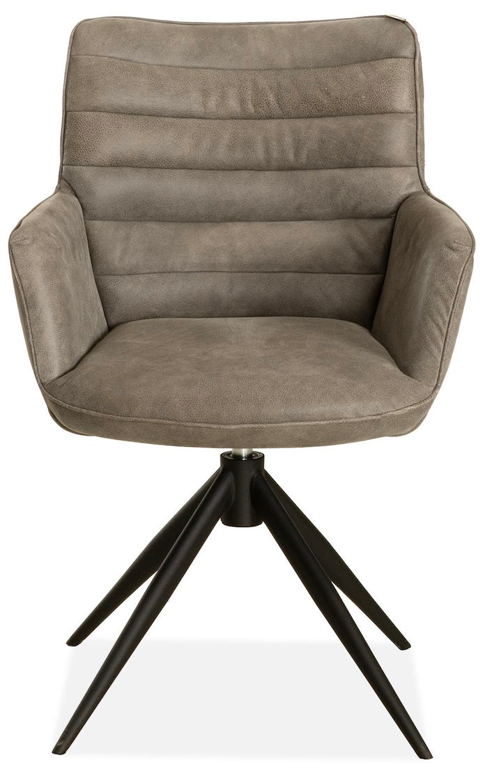 Fauteuil design Kayden en cuir véritable disponible en 34 coloris et 3 variantes de piétement. Chaise en cuir pivotante.