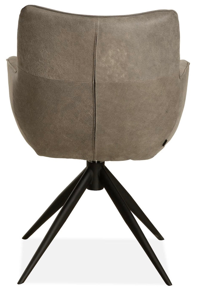 Fauteuil design Kayden en cuir véritable disponible en 34 coloris et 3 variantes de piétement. Chaise en cuir pivotante.