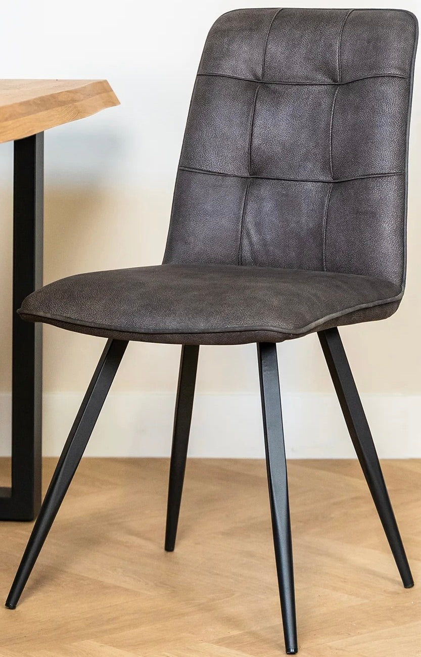 Mikrofaser Stuhl Diel in 3 Farben Cognac-Braun Grün Anthrazit