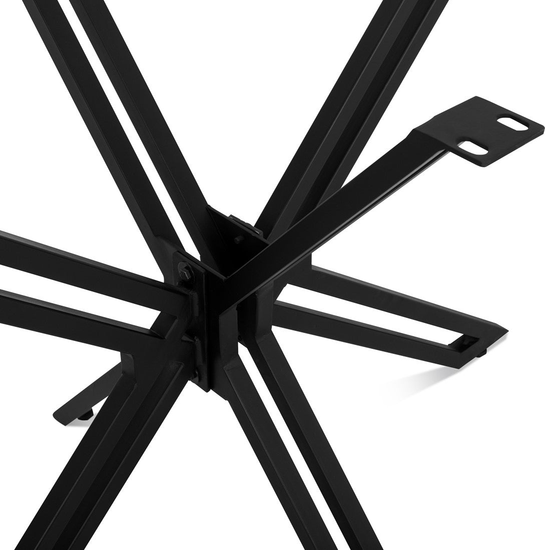 Piètement araignée filigrane en métal laqué noir pour plateaux de table de 120 à 220 cm