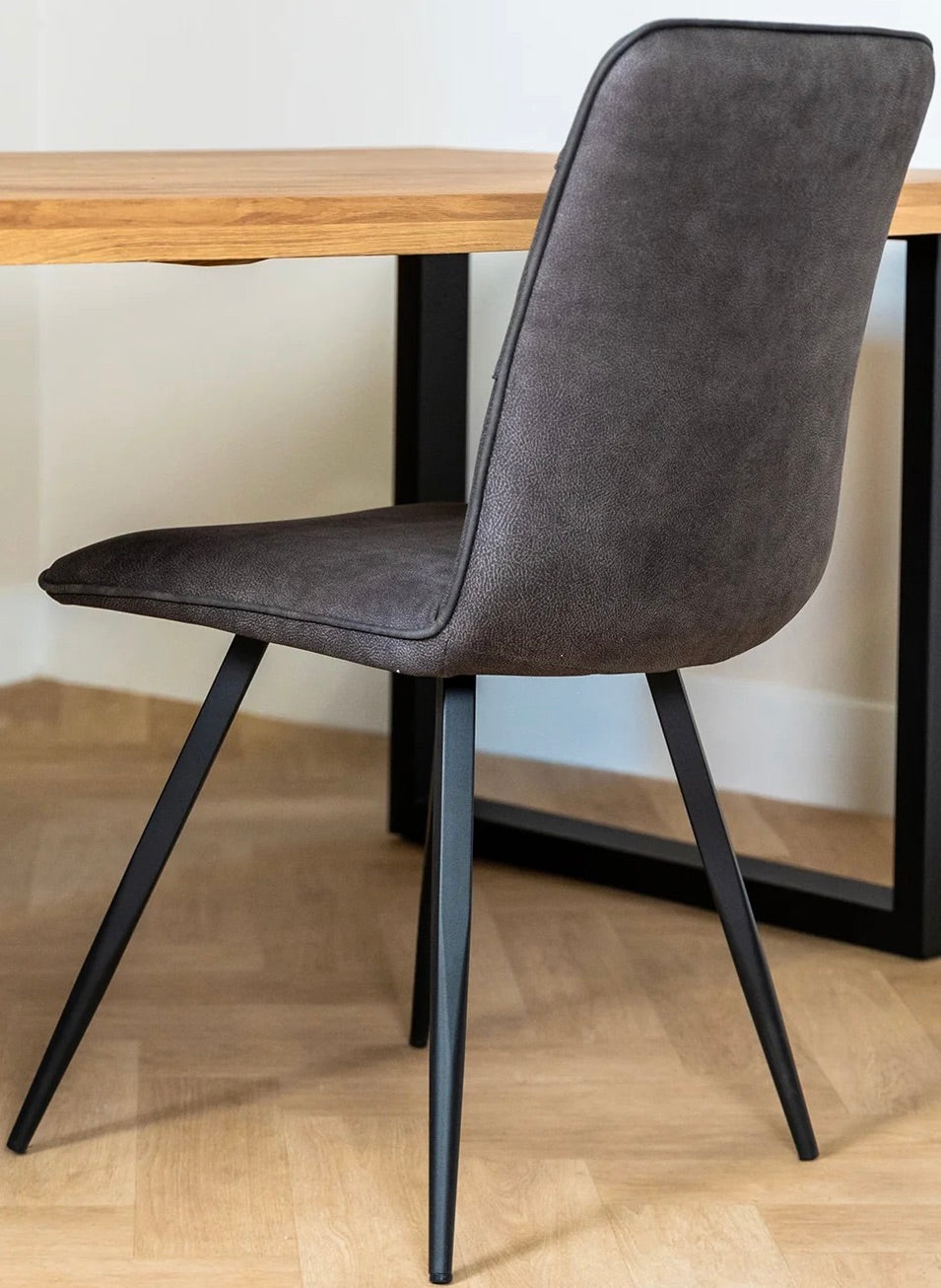 Mikrofaser Stuhl Diel in 3 Farben Cognac-Braun Grün Anthrazit