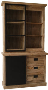 Vitrine Bombay Mangoholz natur massiv Industrial Style 120 cm