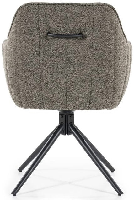 180 Grad Armlehnen Stuhl Jeff Teddy Stoff in 3 Farben Braun Taupe Grau