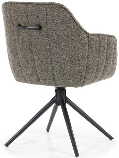 180 Grad Armlehnen Stuhl Jeff Teddy Stoff in 3 Farben Braun Taupe Grau