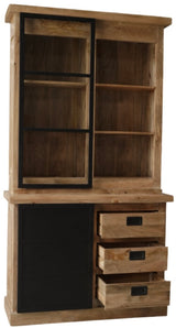 Vitrine Bombay Mangoholz natur massiv Industrial Style 120 cm