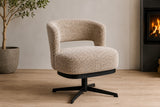 360 Grad Drehbarer Esszimmer Stuhl Brillant Webstoff in 3 Farben lichtgrau beige hellbraun