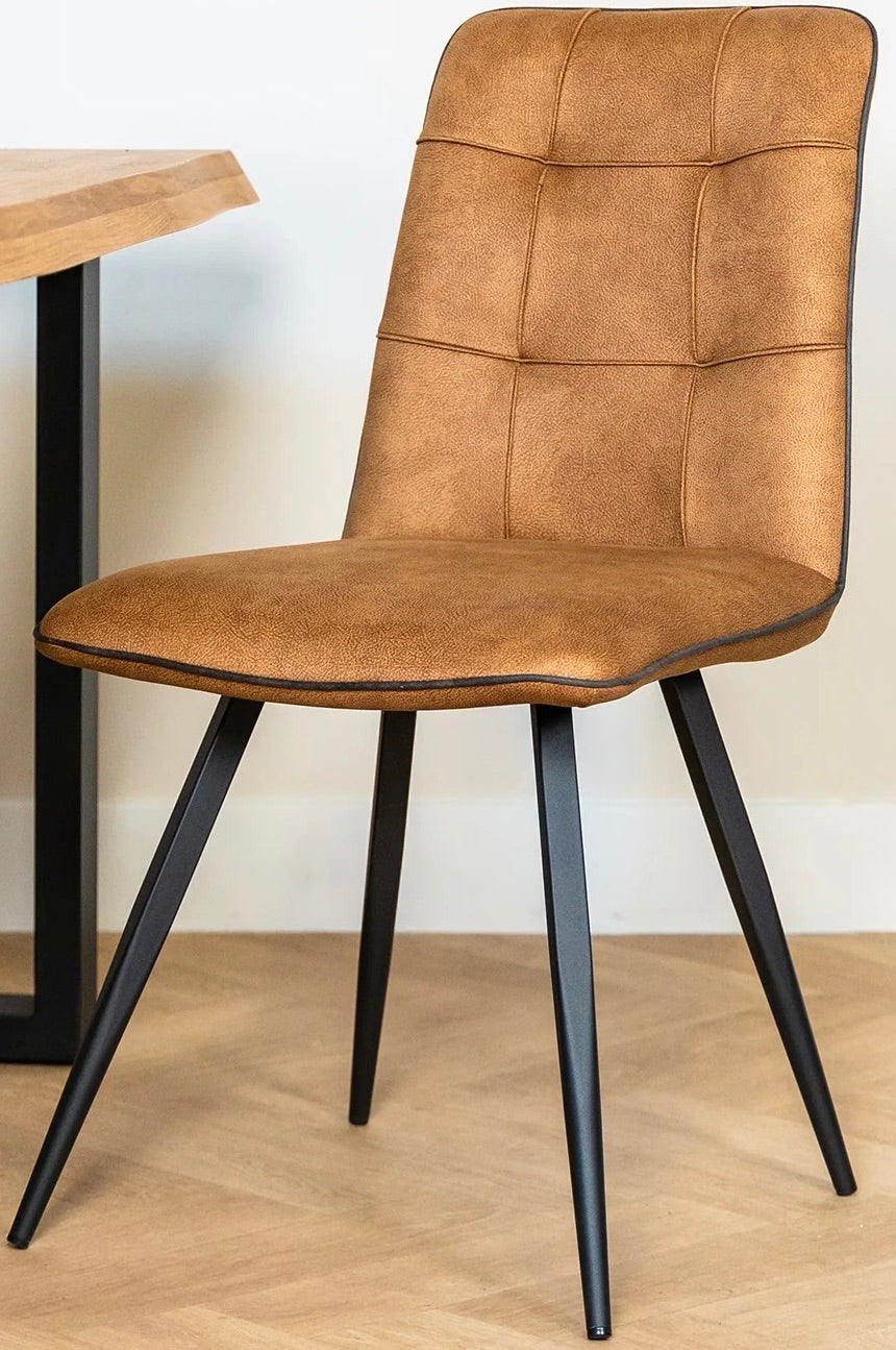 Mikrofaser Stuhl Diel in 3 Farben Cognac-Braun Grün Anthrazit