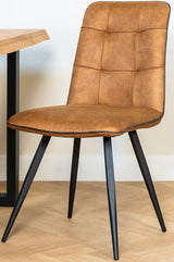 Mikrofaser Stuhl Diel in 3 Farben Cognac-Braun Grün Anthrazit