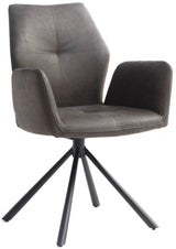 Drehbarer Esszimmer Stuhl 360 Grad Chris Manila Mikrofaser in 2 Grautönen