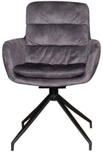 Lade das Bild in den Galerie-Viewer, Drehbarer Armlehnen Stuhl 360 Grad Frank Macau Samt Velours in 4 Farben
